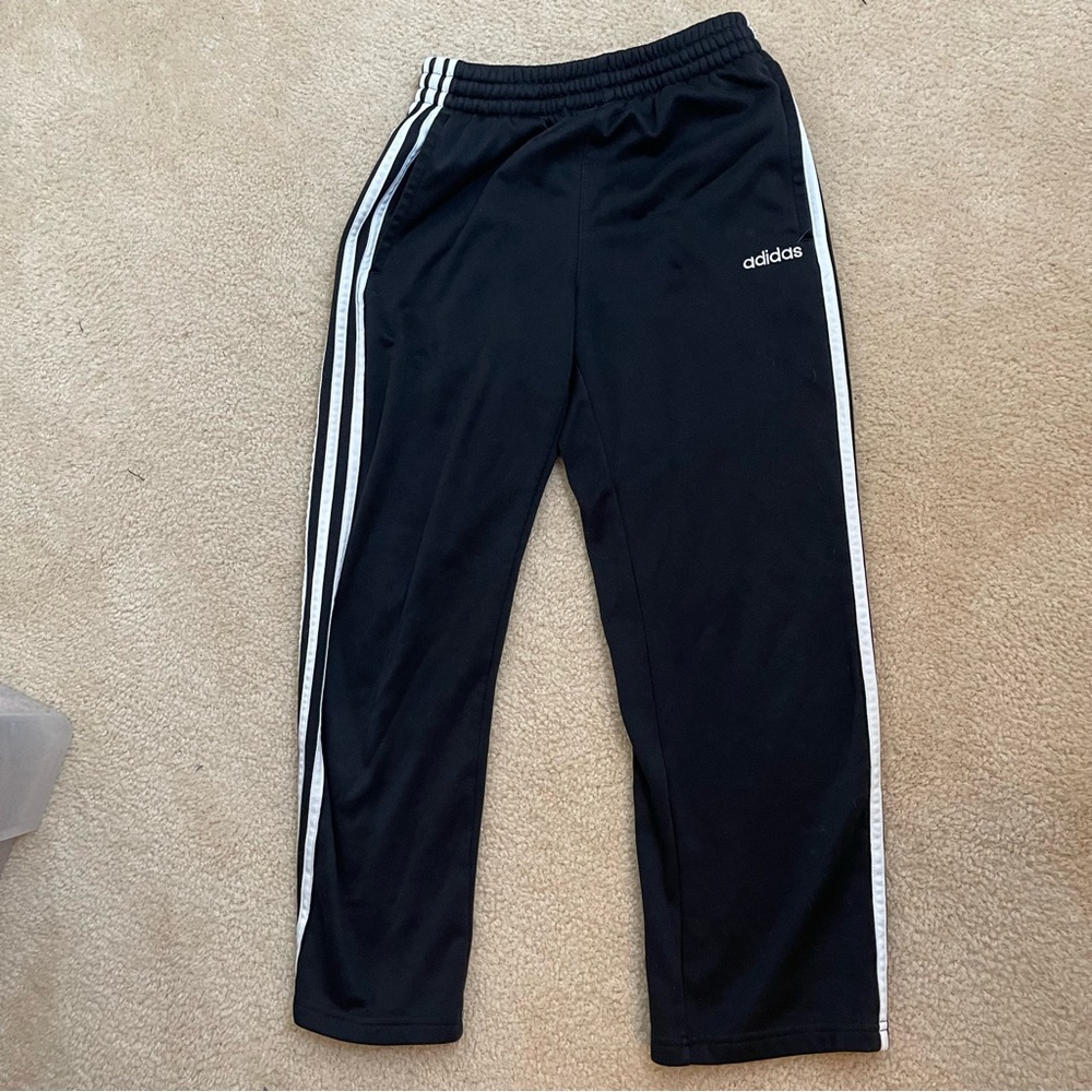Adidas Unisex Kids Black Logo Elastic Waist Sweatpants - SZ Medium